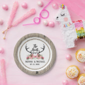 狩りはアントラー素朴フローラバーンウッド結婚ズ ペーパープレート (パーティー)