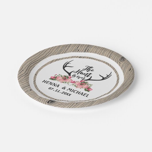 狩りはアントラー素朴フローラバーンウッド結婚ズ ペーパープレート (アングル)