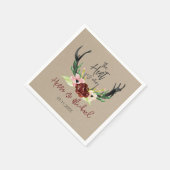 狩りはアントラー素朴ブルゴーニュフローラの上結婚にある スタンダードカクテルナプキン (角)