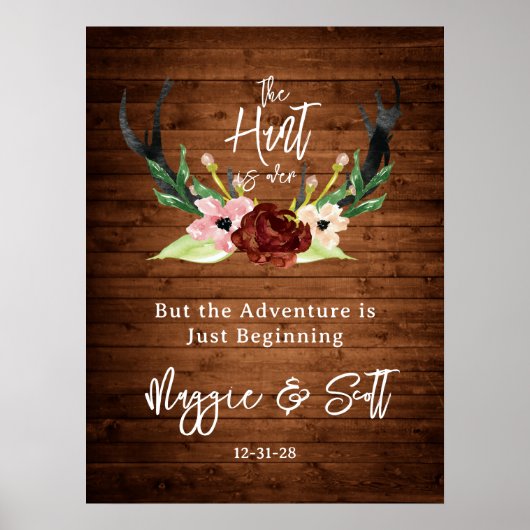 狩りはアントラー素朴ブルゴーニュフローラの上結婚にある ポスター (正面)