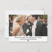 狩りはウッドア素朴ントラーの写結婚真を越えて サンキューカード (裏面)