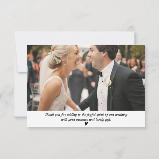 狩りはウッドア素朴ントラーの写結婚真を越えて サンキューカード (裏面)