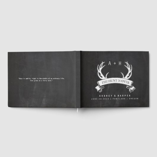 狩りはオパーソナライズされたバ結婚ーズゲストブック ゲストブック (全面)