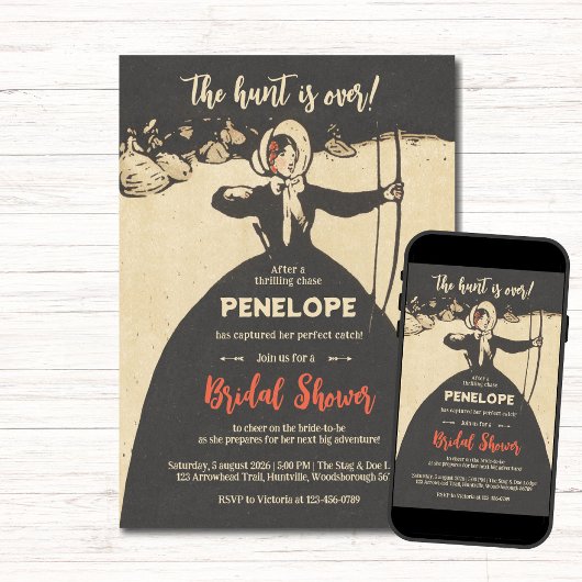 狩りはブライダルシャワー越し 招待状