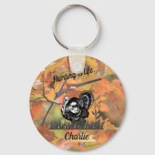 狩りはライフパーソナライズされたターキーとショットガン キーホルダー (正面)