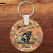 狩りはライフパーソナライズされたターキーとショットガン キーホルダー (正面)