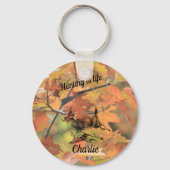 狩りはライフパーソナライズされた・バックとライフル キーホルダー (正面)