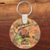 狩りはライフパーソナライズされた・バックとライフル キーホルダー (正面)