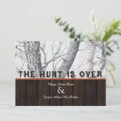 狩りは冬の迷彩柄の結婚式招待状にあります 招待状 (スタンド正面)