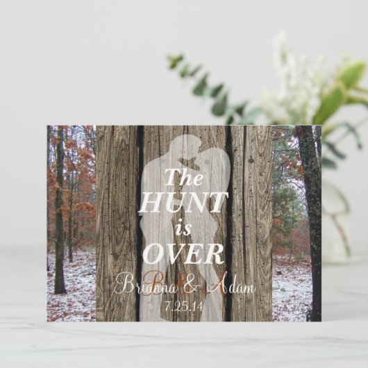狩りは狩りのテーマの結婚式の招待にあります 招待状 (スタンド正面)