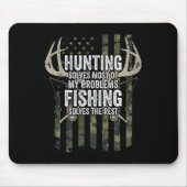 狩りは私の問題の大部分を解決魚釣りThe Res マウスパッド (正面)