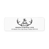 「狩りは終わった」アントラー結婚ズパーソナライズされた ラベル (正面)