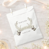 「狩りは終わった」カスタム素朴ウェディング フェイバーバッグ (クリップ留めされた状態)