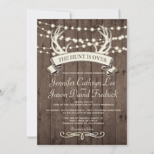 「狩りは終わった」バーン素朴夕べ結婚ズ 招待状 (正面)
