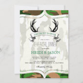 "狩りは終わった"素朴迷彩柄リハーサル夕食会 招待状 (正面)