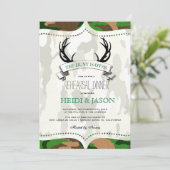 "狩りは終わった"素朴迷彩柄リハーサル夕食会 招待状 (スタンド正面)