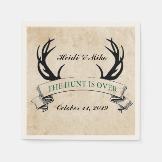 「狩りは終わり」の素朴カスタムウェディングプレゼント スタンダードカクテルナプキン (正面)