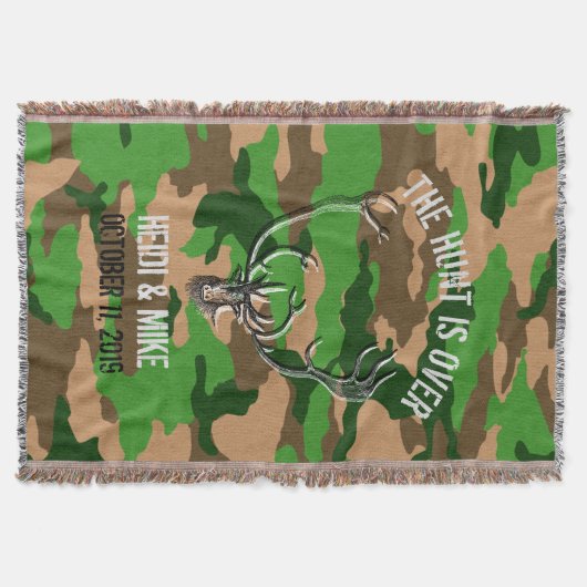 「狩りは終わり」の素朴カスタムウェディングプレゼント スローブランケット (正面)