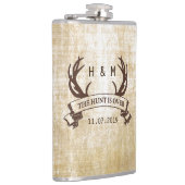 「狩りは終わり」の素朴カスタムウェディングプレゼント フラスク (右)