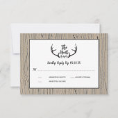 「狩りは終わり」アン素朴トラーバーンウッド結婚式RSVP 招待状 (正面)