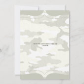 「狩りは終わり」カントリー風カモフラージュ カップルシャワー 招待状 (裏面)