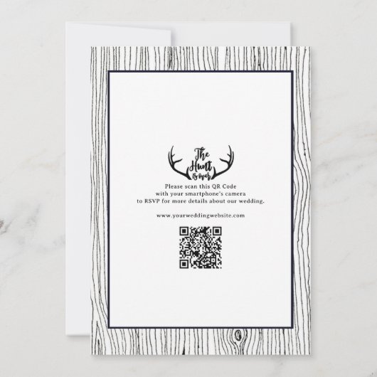 「狩りは終素朴わった」ウッドア結婚ントラー 招待状 (裏面)