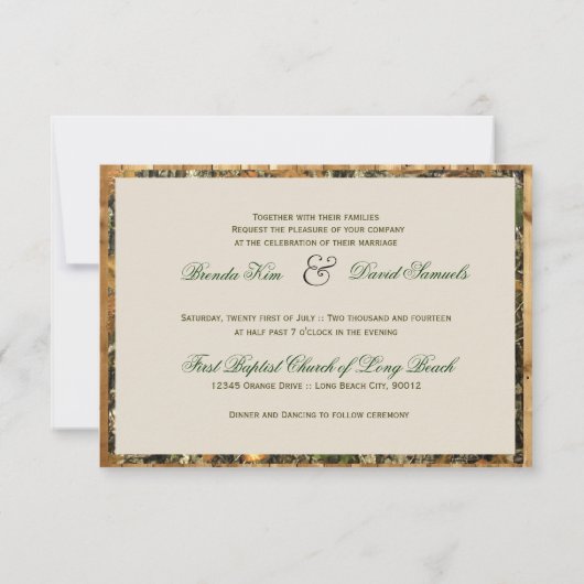 狩りは結婚式招待状にあります 招待状 (裏面)