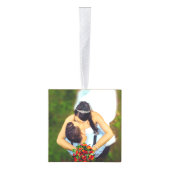 狩りは結婚贈り物カスタム写真 キューブオーナメント (右)