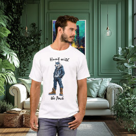 狩りは群れで 狼戦士Tシャツ Tシャツ