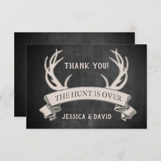 狩りはChalkboardを超え素朴てありがとう サンキューカード (正面/裏面)