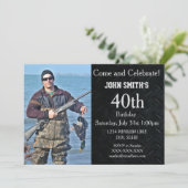 狩りまたはホビーフォトメンズ誕生日招待状の追加 招待状 (スタンド正面)