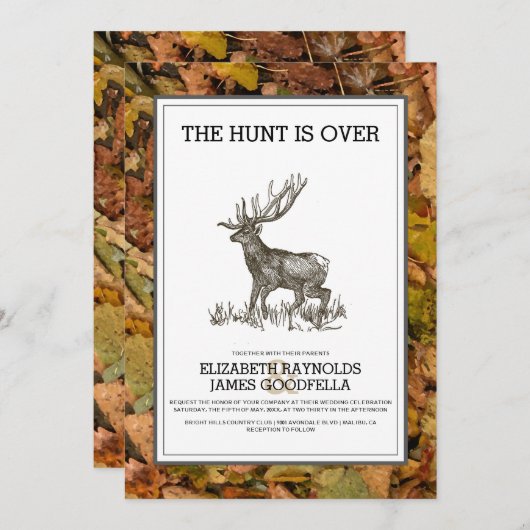 狩りをあります結婚式招待状にごまかして下さい 招待状 (正面/裏面)