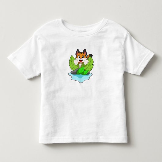 狩りをするトラ トドラーTシャツ (正面)