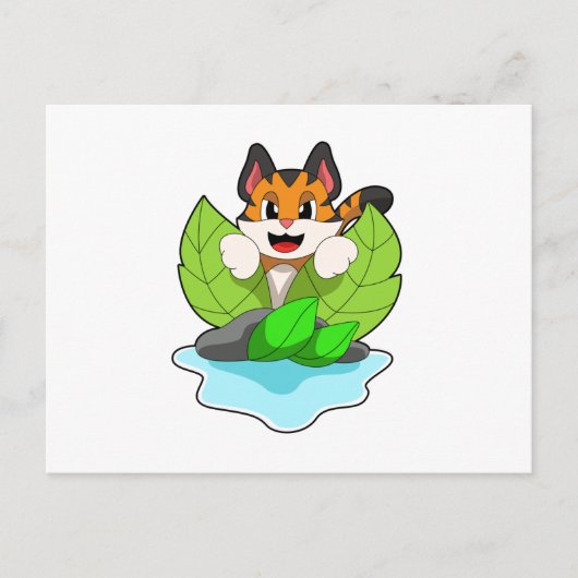 狩りをする虎 ポストカード (正面)