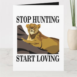 狩りをやめて愛を  ライオンの雌の挨 カード