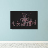 狩りを描いた狩人と精霊 キャンバスプリント (インサイチュ (ウッドフロア))