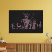 狩りを描いた狩人と精霊 キャンバスプリント (インサイチュ (リビング))