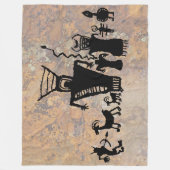 狩りを描いた狩人と精霊 フリースブランケット (正面)