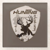 狩りアドベンチャースクエアステッカーkeychain outdoor ガラスコースター (正面)