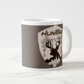 狩りアドベンチャースクエアステッカーkeychain outdoor ジャンボコーヒーマグカップ (正面右)