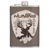 狩りアドベンチャースクエアステッカーkeychain outdoor フラスク (正面)