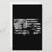 狩りアーチャーアメリカ国旗のブウイング狩り 便箋 (正面/裏面)