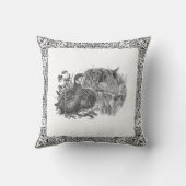 狩りウズラと狩り犬 クッション (裏面)