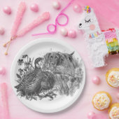 狩りウズラと狩り犬 ペーパープレート (パーティー)