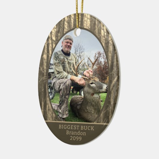 狩りウッズの写真パーソナライズされた セラミックオーナメント (左)