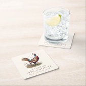 狩りエレガントフェアサント大人50歳の誕生日パーティー スクエアペーパーコースター (インサイチュ)