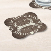 狩りオーバー結婚式の引き出物 パーソナライズされた スクエアペーパーコースター (アングル)