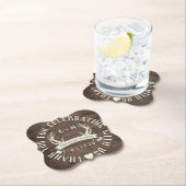 狩りオーバー結婚式の引き出物 パーソナライズされた スクエアペーパーコースター (インサイチュ)