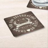 狩りオーバー結婚式の引き出物 パーソナライズされた スクエアペーパーコースター (アングル)