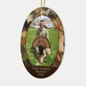 狩りカモフラージワンパーソナライズされた写真 セラミックオーナメント (左)